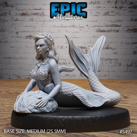 Mermaid Classic / Siren Warrior / Water Beast / Underwater Creature / Female Sea Fighter / River Folk Encounter by Epic-Miniatures