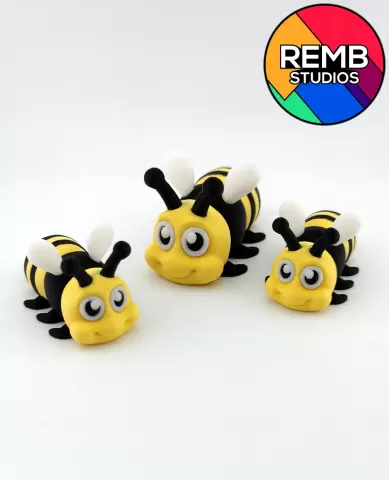 Cute Flexi Bee | Print-in-place | No Support