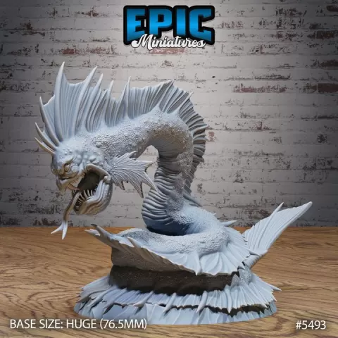 Sea Serpent Monster Swirl / Water Creature / Ocean Beast / Underwater God / Evil Swimmer / Ancient Leviathan by Epic-Miniatures