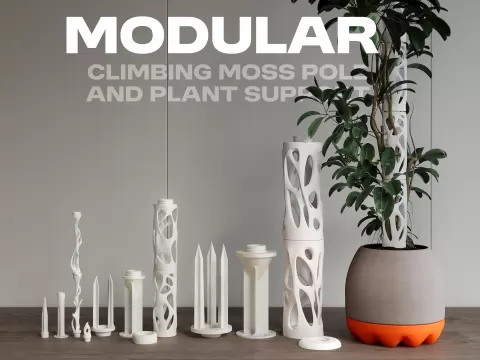 Modular climbing moss pole and plant support