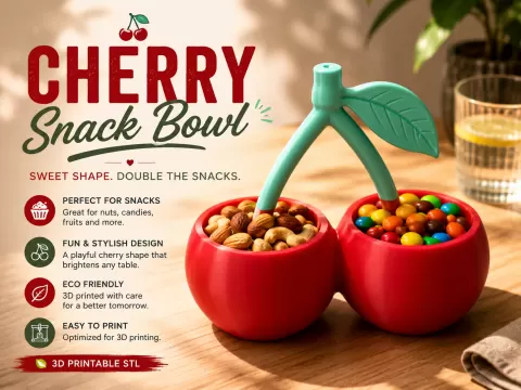 Cherry Snack Bowl - Double Serving Bowl
