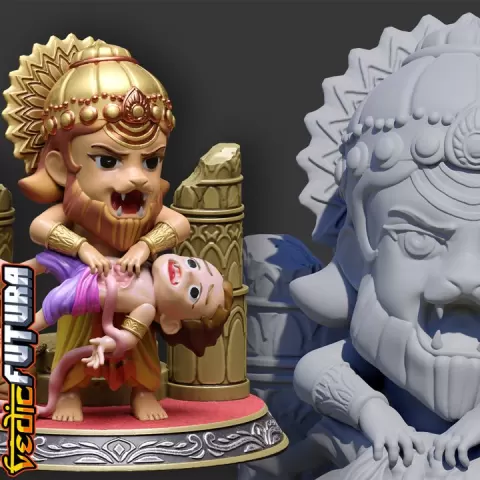 Narasimha Chibi: The Slayer of Hiranyakashipu by VedicFutura