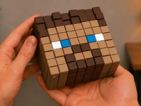 Minecraft Steve fidget cube
