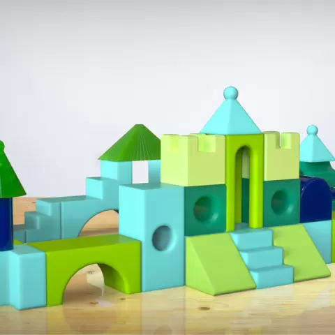 3D Printable Building Blocks for Kids | Modular Castle Toy Set | Baby & Toddler STL Toy | Montessori Inspired | Ages 0–4 | DIY Playset by S S