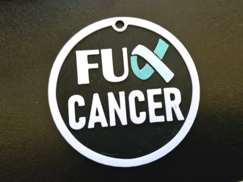 FUCK CANCER keychain badge 6.5cm