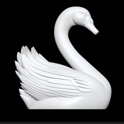 swan sculpture - elegant swan figurine - graceful bird decor - stylized swan ornament - decorative swan model