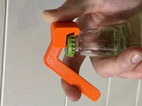 One handed bottle cap opener
