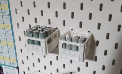 Skadis beer crate battery holder AA + AAA with and without letter