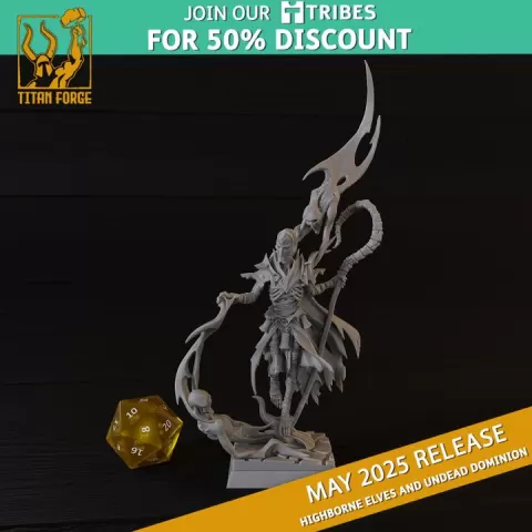 Soul Shepard - Highborne Elves and Undead Dominion - Titan Forge Miniatures May 2025 by Titan Forge Miniatures