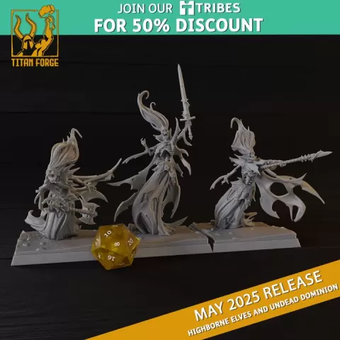 Banshees - Highborne Elves and Undead Dominion - Titan Forge Miniatures May 2025 by Titan Forge Miniatures