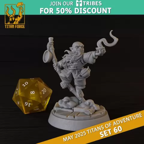 Male Dwarf Monk - DnD Hero Characters - Titans of Adventure Set 60 by Titan Forge Miniatures