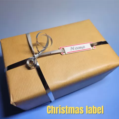 First name label for Christmas gift