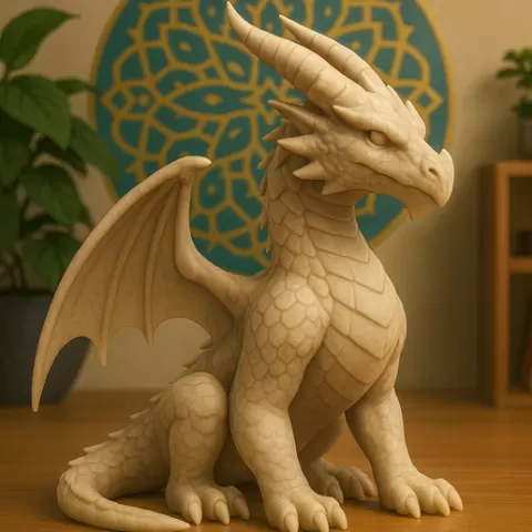 Baby Guardian Dragon – Highly Detailed 3D Printable Figurine | Cute Fantasy Dragon Statue