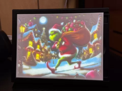 Grinch stealing decorations lithophane