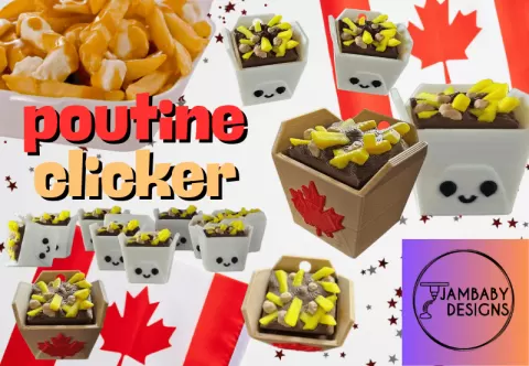 Poutine Clicker Fidget Keychain