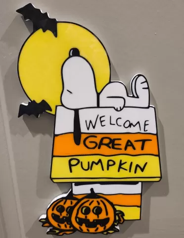 Snoopy Great Pumpkin Sign