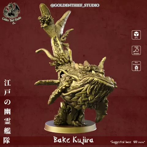 Bake Kujira – Spectral Leviathan Whale | 3D STL Miniatures for Wargames and RPGs by Golden Thief Studio