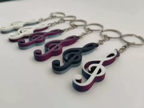 Treble clef keychain