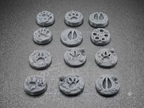 Animal Tracks & Footprints Gaming Tokens
