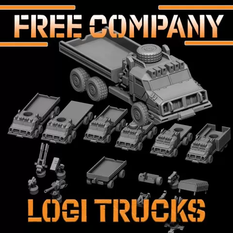 Free Company- Logi Truck kit with multiple trucks and upgrades! (BattleTech / legion Imperialis Scale) by Capt Shack