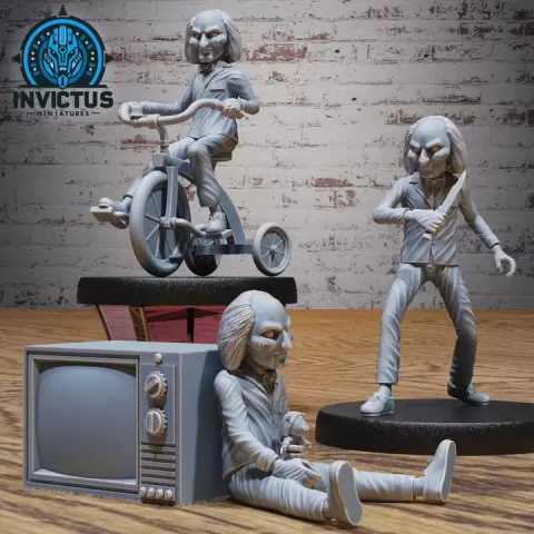 Maniac Doll Set / Horror Night Encounter / Crazy Killer / Voodoo Summoner / Haunted Demonic Toy / Undead Predator / Killing Boy by Epic-Miniatures