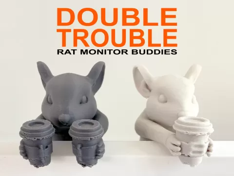 Double Trouble Coffee Barista Rat Monitor Buddies