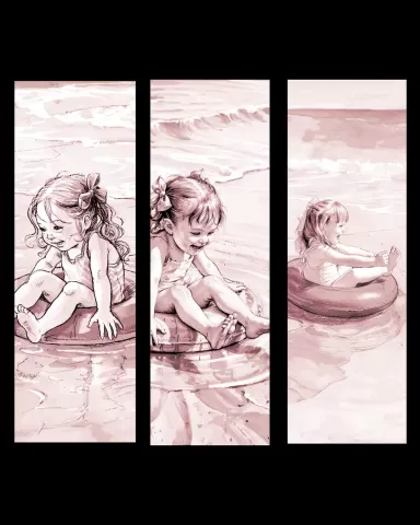 The face of True innocence - a toddler at the beach - set of bookmarks