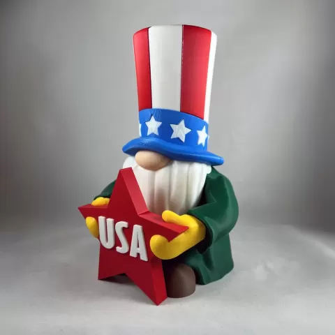 Build-a-Gnome 4th of July Add-On STL Bundle – Patriotic Hat and USA Star