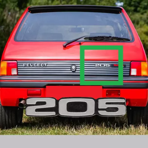 PEUGEOT 205 REAR EMBLEM ANAGRAM LOGO BADGE MONOGRAMME [8660 48]
