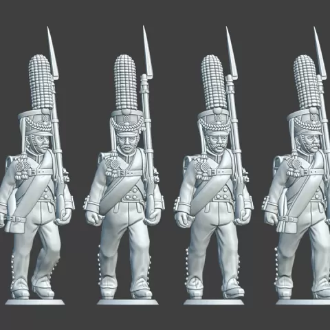 28mm 1809 Russian Grenadiers with large Busch 'Plume' 'March Attack' Set 1 by Avanti Miniatures