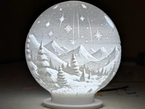 "Snow" Globe Christmas Lithophane