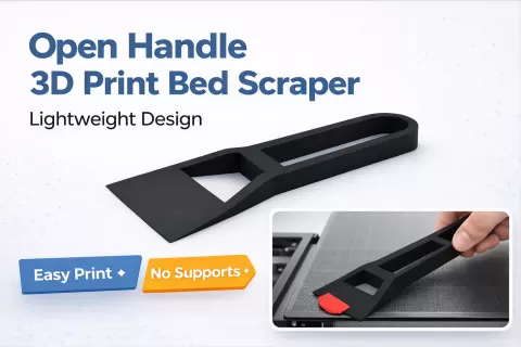 Slim Bed Scraper for 3D Printer Build Plates