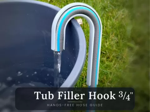 Tub, Pool & Bucket Filler: No-Slip Hose Guide Hook