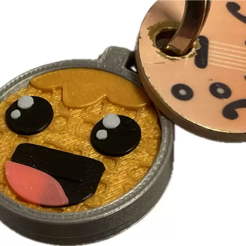 crisp waffle coin key chain accessory