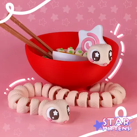 Cute Flexi Snake Noodle Ramen by Star Mitty