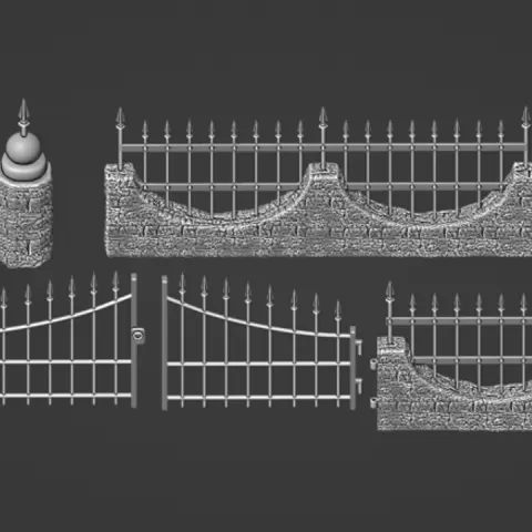 Gothic Cemetery Wall Set by Michael Crossman