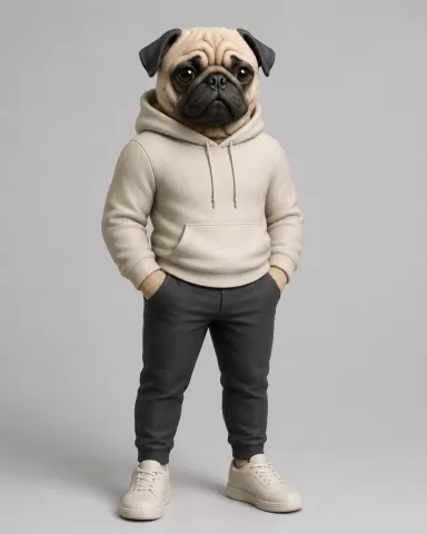 Mops im Hoodie - Pugs in a hoodie
