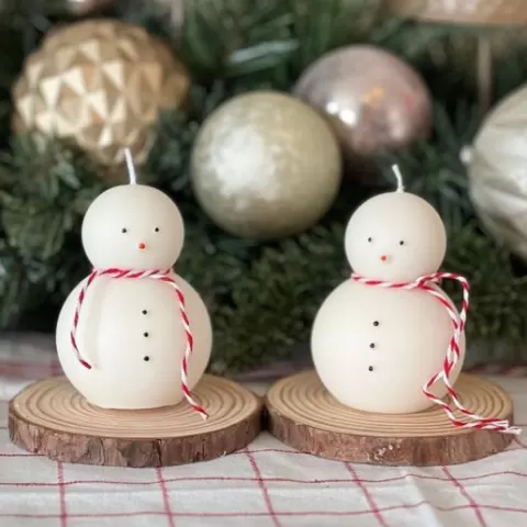Snowman Candle