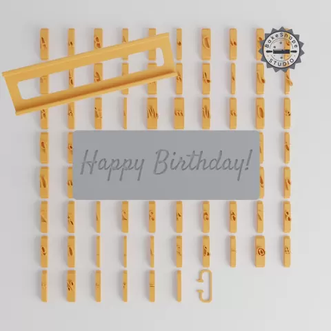 Satisfy Font Tile Set, 1/2" Size, 80 Pieces, Perfect for Clay, Cookies & Fondant PRODUCT_2825
