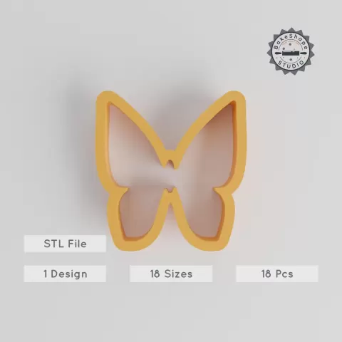 Butterfly & Winged Insect Shape Cutter, 18 Piece Set, 0.75"-5" Sizes, Ideal for Cookie, Fondant, Clay PRODUCT_144