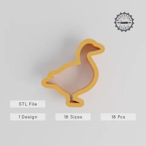 Goose Shape Cutter Set, 18-Piece Animal Cookie & Fondant Cutters, Waterfowl & Bird Design, 0.75" to 5" PRODUCT_135