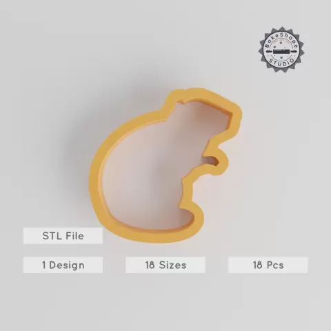 Beaver Shape Cutter Set, 18 Sizes from 0.75" to 5.00", Perfect for Cookies, Fondant & Clay, Woodland Rodent Nature Builder PRODUCT_129