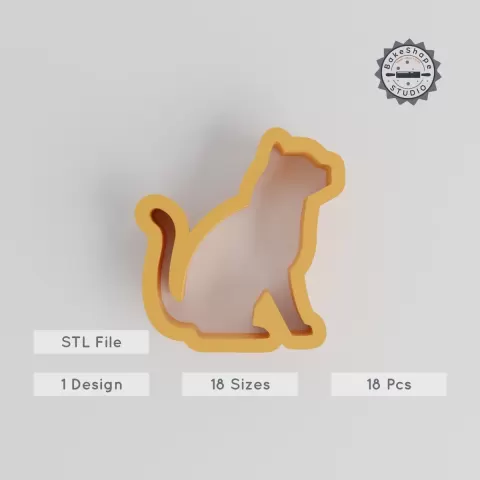 Cat Shape Cutter Set, 18 Piece, Animal Cookie & Fondant Mold, Various Sizes 0.75"-5", Perfect for Clay Modeling PRODUCT_131