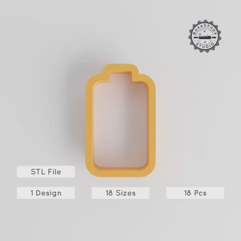 Battery Shape Cutter Set, 18 Sizes for Cookies, Fondant & Clay, Energy Cell Designs, Power & Electricity Theme PRODUCT_1445
