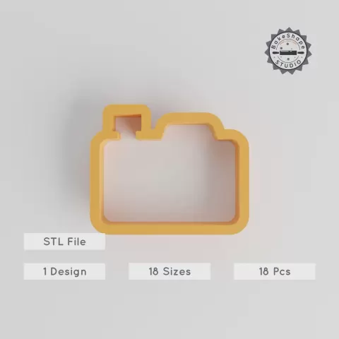 Camera Shape Cutter Set, 18 Sizes 0.75" to 5.00", Perfect for Cookies, Fondant & Clay, Travel & Vacation Theme PRODUCT_2748