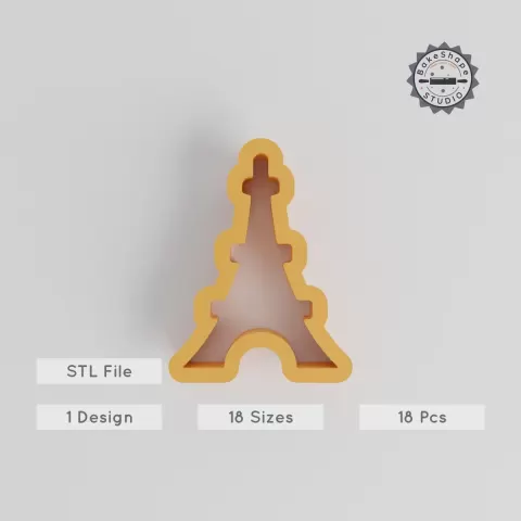 Eiffel Tower Shape Cutter Set, 18 Sizes for Cookies, Fondant & Clay, Parisian Landmark, French Icon Design PRODUCT_112