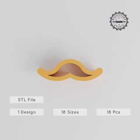 Moustache Shape Cutter Collection, 18 Sizes, Perfect for Cookies, Fondant & Clay PRODUCT_259