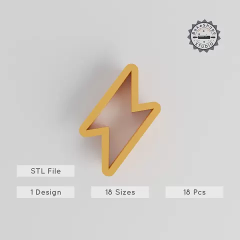 Lightning Bolt Shape Cutter Collection, 18 Sizes, Perfect for Cookies, Fondant & Clay PRODUCT_159