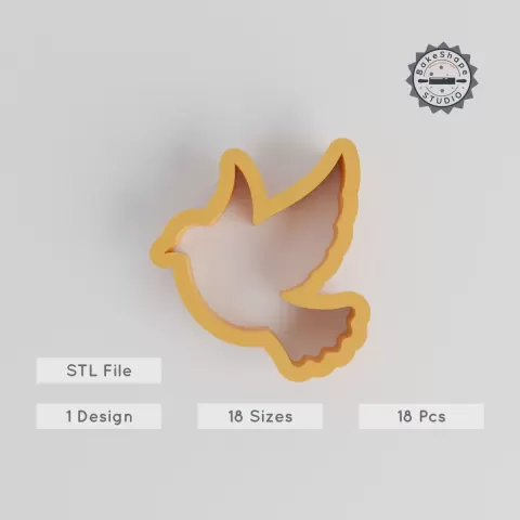Dove Shape Cutter Set, 18 Pieces, Multi-Size 0.75"-5" for Cookies, Fondant & Clay, Peace Bird, Spiritual Harmony PRODUCT_113