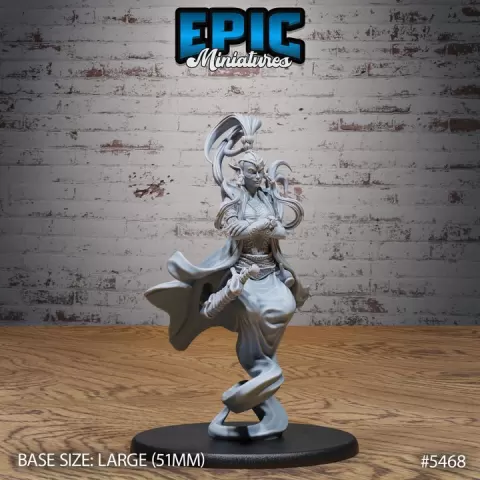 Djinni Female Angry / Lamp Genie / Air Elemental / Oriental Magic Djinn / Desert Creature / Sand Monster / Dune Encounter by Epic-Miniatures
